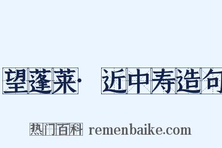 望蓬莱·近中寿造句是什么意思的图片